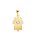 Colgante Mano de Fátima 15 x 9 mm en Oro Amarillo 18 Quilates