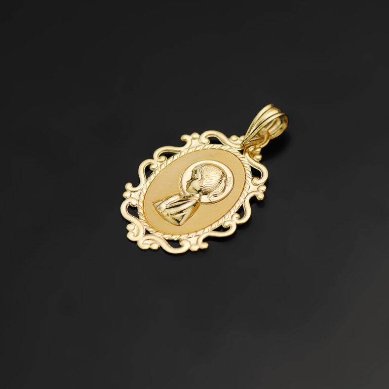 Medalla Comunión Virgen Niña 23 x 16 mm en Oro Amarillo 18 Quilates Calado Medalla Comunión Virgen Niña 23 x 16 mm en Oro Amarillo 18 Quilates Calado - Imagen 2