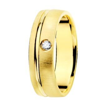 Alianza de 5,5 mm en Oro Amarillo 18K con Diamante 0,045ct