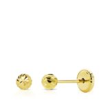 Pendientes Media Bola Tallas 3 mm en Oro Amarillo 18K Bebé
