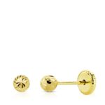 Pendientes Media Bola Tallas 4 mm en Oro Amarillo 18K Bebé