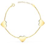 Pulsera Corazones 11 x 10 mm en Oro Amarillo 18K