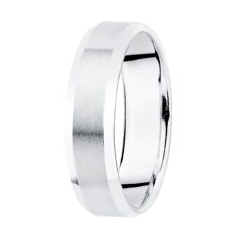 Alianza de 5 mm en Oro Blanco 18K con Matizado Central