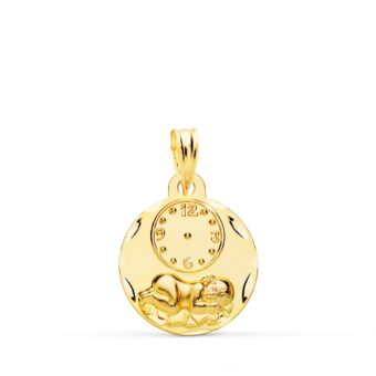 Medalla Bebé 15 mm Niño de la Hora en Oro Amarillo 18 Quilates