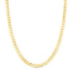 Cadena Barbada Hueca de Oro Amarillo 18K con 60 cm Largo y 5,3 mm Grosor