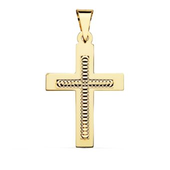 Cruz Plana Tallada 34 x 22mm Oro Amarillo 18K