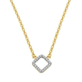 Gargantilla Rombo Oro Bicolor 18 Quilates Circonitas