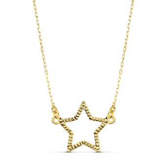 Gargantilla 45 cm de Oro Amarillo 18 Quilates con Estrella Calada