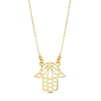 Gargantilla Mano de Fátima 14 mm Oro Amarillo 18 Quilates
