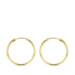 Pendientes Aro 18 x 3 mm en Oro Amarillo de 18 Quilates 1/2 Caña