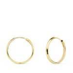 Pendientes Aro 18 x 2 mm Oro Amarillo 18 Quilates Media Caña