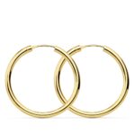 Pendientes Aro 30 x 2,5 mm Oro Amarillo 18 Quilates Media Caña