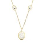 Collar Esferas Flores Oro Bicolor 18 Quilates