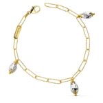 Pulsera Cadena Detalles Colgantes en Oro 18 Quilates Bicolor
