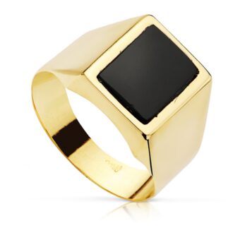 Sello Hombre 10 x 8 mm Oro Amarillo 18K Ónix