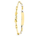 Pulsera Esclava 18 cm en Oro Bicolor 18 Quilates Eslabones Mate Brillo
