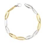 Pulsera en Oro Bicolor 18 Quilates con Eslabones Ovales