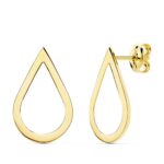 Pendientes Gota Calada 18 x 10 mm Oro Amarillo 18K