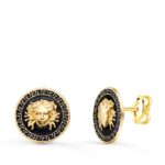 Pendientes Medusa Greca 12 mm en Oro Amarillo 18K