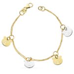 Pulsera en Oro 18 Quilates Bicolor con Ositos
