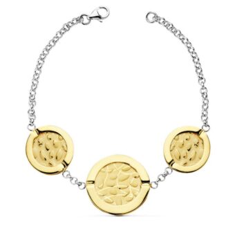 Pulsera en Oro 18 Quilates Bicolor con tres Esferas