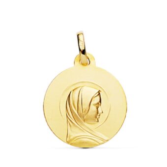 Medalla Virgen María Francesa 18 mm Oro Amarillo 18K