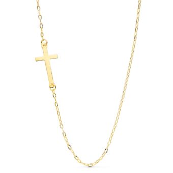 Gargantilla Cruz 17 x 9 mm en Oro Amarillo 18 Quilates