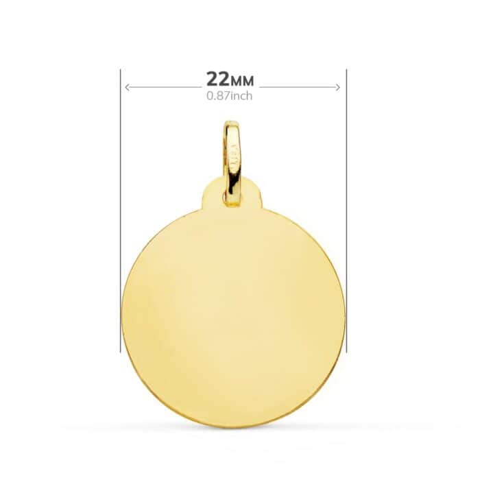 Medalla Virgen de la Inmaculada Concepción 22 mm Oro Amarillo 18 Quilates Bisel - Imagen 2