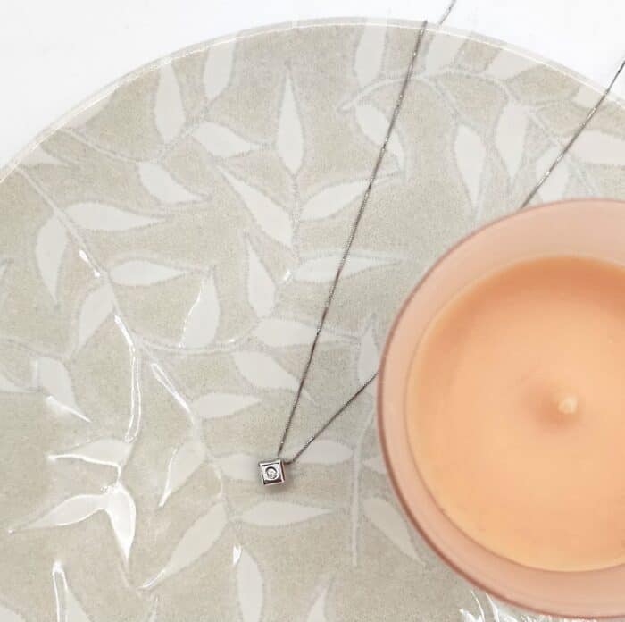 Gargantilla Diamante 0,07 ct Oro Blanco 18K Rombo - Imagen 3