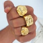 Sello Hombre 22 x 20 mm Oro Amarillo 18K Símbolo Dólar - Imagen 2