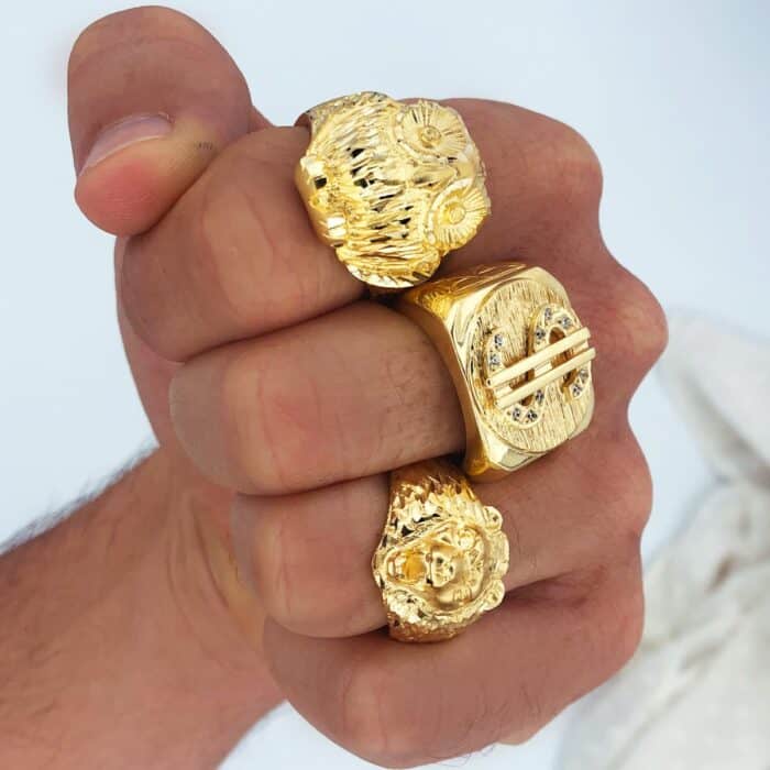 Sello Hombre 22 x 20 mm Oro Amarillo 18K Símbolo Dólar - Imagen 2