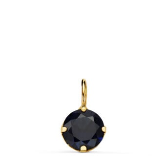 Colgante 6 mm Oro Amarillo 18K Circonita Negra