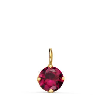 Colgante 6 mm Oro Amarillo 18K Circonita Roja