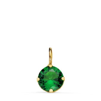 Colgante 6 mm Oro Amarillo 18K Circonita Verde