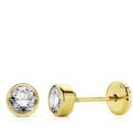 Pendientes Bebé 4mm Oro Amarillo 18K Bocel Circonita