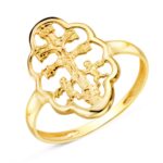 Anillo 17x11mm Oro Amarillo 18K Cruz Caravaca