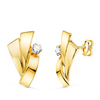 Pendientes 17 x 10 mm Oro Amarillo 18K con Bandas