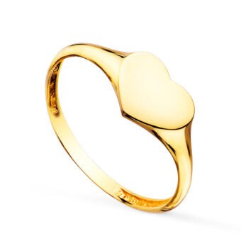 Sello Mujer 9 x 6,5 mm Oro Amarillo 18K Corazón