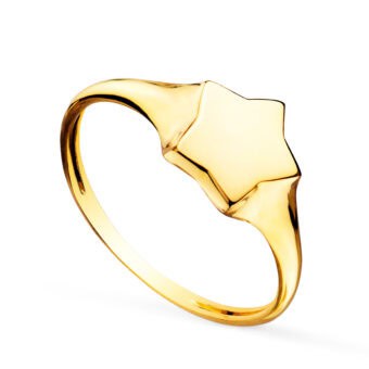 Sello Mujer 9 x 8 mm Oro Amarillo 18K Estrella