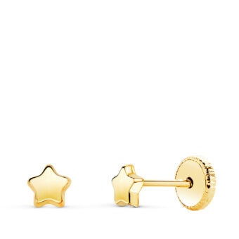 Pendientes Bebé 4,5mm Oro Amarillo 18K Estrellas