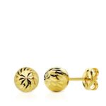 Pendientes Bola Tallada 6 mm Oro Amarillo 18K Presión