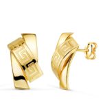Pendientes 16 x 8,5 mm Oro Amarillo 18K con Greca