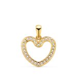 Colgante 16 x 14,5 mm Corazón Circonitas en Oro Amarillo 18 Kilates