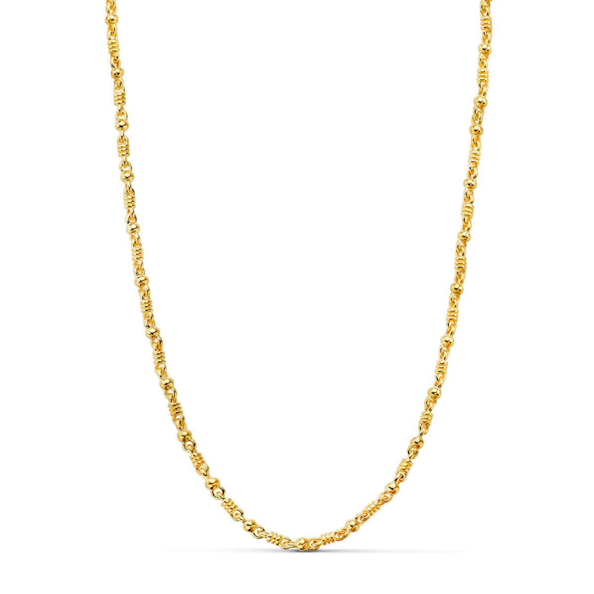 26001260a Cadena Bolas Maciza de Oro Amarillo 18K con 60 cm de Largo y 2,7 mm de Grosor - Imagen 1