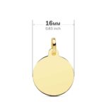 Colgante Disco Grabación 16 mm Oro Amarillo 18K con Chapa Redonda - Imagen 2