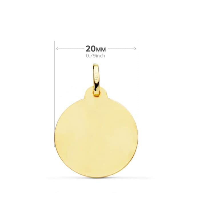 Medalla Sagrado Corazón de Jesús 20 mm Oro Amarillo 18K Tallas - Imagen 2