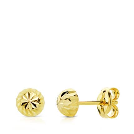 Pendientes Media Bola Tallas 4 mm en Oro Amarillo 18K Bebé