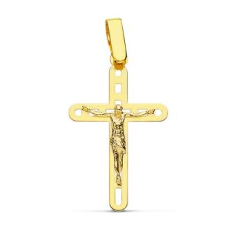 Cruz Cristo Plana Calada 26 x 16mm Oro Amarillo 18K