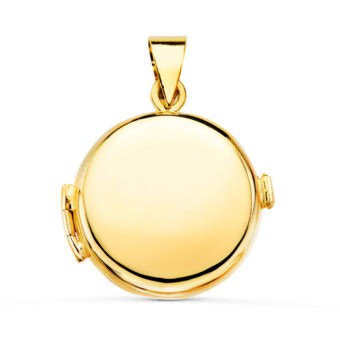 Portafotos Dije 21 mm Oro Amarillo 18k Redondo Liso