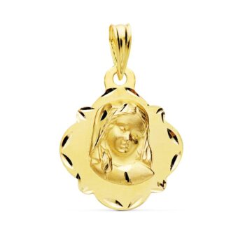 Medalla Virgen Niña 19 x 16 mm Oro Amarillo 18 Quilates